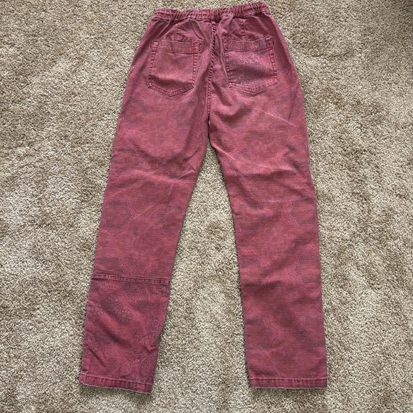 Pilcro Anthropologie Trailblazer Patchwork Red Floral Drawstring Straight Pants - Picture 4 of 11